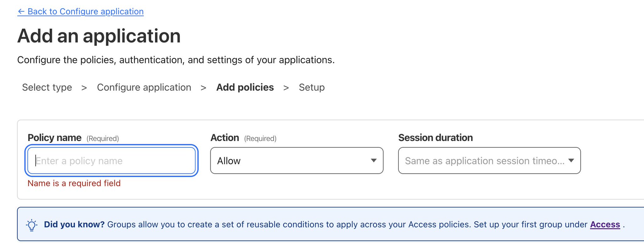 Cloudflare Application Policies