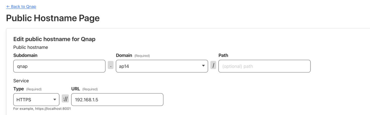 Cloudflare public hostname